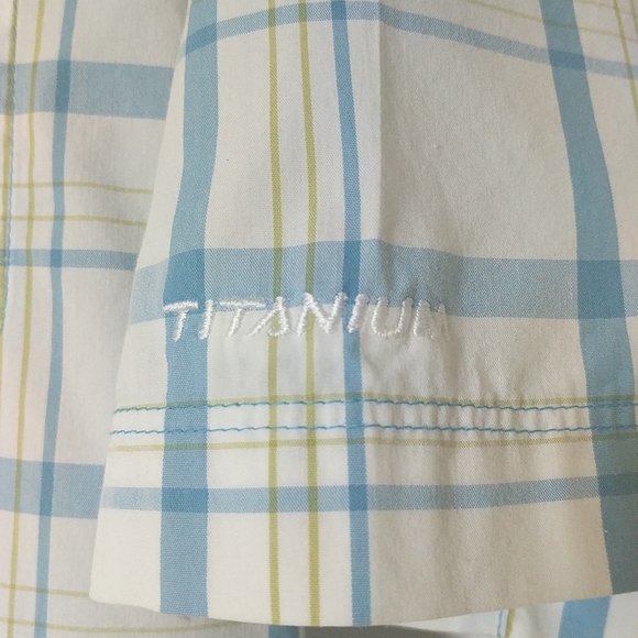 Columbia Men's Titanium Plaid Short Sleeve Button Down Untucked Shirt XL - Picture 5 of 6